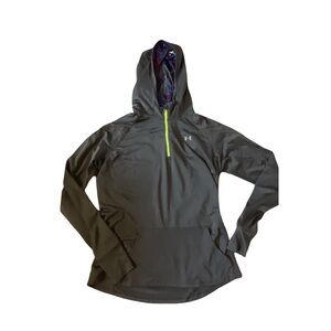 Under Armour Charcoal Hoodie with Lime Zipper